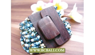 Black Wooden Clasps Bracelets Beads