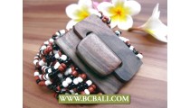 Ethnic Wooden Buckles Beads Bracelets