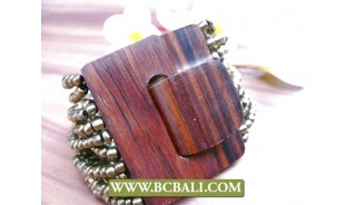 Natural Wooden Clasps Bracelets Beading