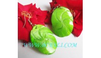 Earrings Bone Carved Flower Tropical