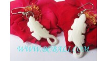 Bone Carved Earring Gecko