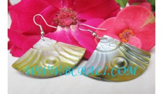 Earring Carving Shell Golden