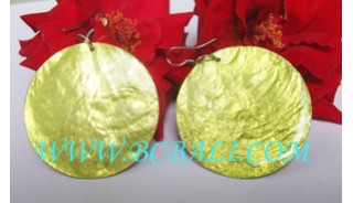 Earring Shell Dreen Lime Coloring Handmade