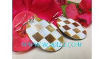 Earrings Shells Golden MOP Handmade Jewelry