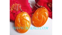 Bone Carving Drop Earrings Hand Work