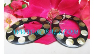 Earring Resin Shell Oval Design Hole