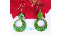 Women's Earring Shell Green Hooks