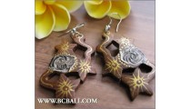 Bali Hand Carving Wooden Earrings Fashion