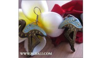 Bali Wooden Earrings Swan Coloring Fashion