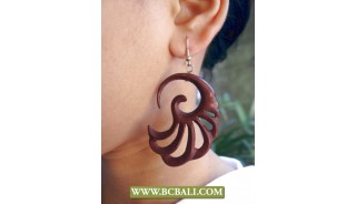 Hooked Wooden Piercings Tribal Hand Carvings 