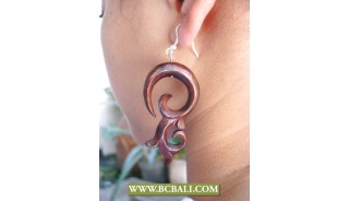 Bali Natural Woods Hand Carved Earring
