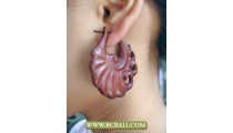 Bali Organic Earring Woods Carving