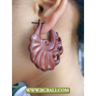 Bali Organic Earring Woods Carving