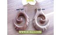 Bali Woman Earring Carving Wooden