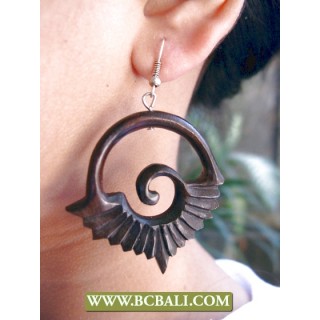 Bali Wooden Earring Carving