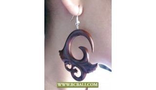 Balinese Natural Woods Carving Earring