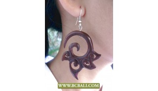 Hooked Wooden Piercings Tribal Hand Carvings 