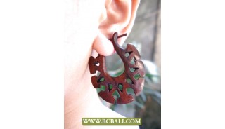 Organic Wooden Earring Hand Carving