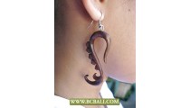 Hand Carving Earring Fashion Wooden Bali