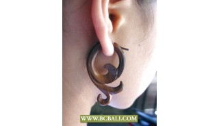 Handmade Pierced Wooden Ear Carved