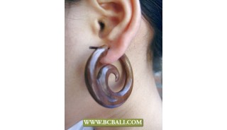 Handmade Sono Wooden Carved Fashion Earring