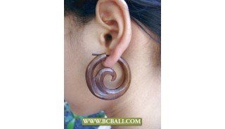 Handmade Sono Wooden Carved Fashion Earring