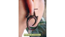 Hooked Tribal Wooden Earring Carving