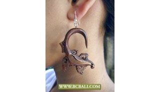 Natural Sono Wooden Earring Hand Carving