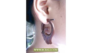 Sono Wooden Carved Earring Natural