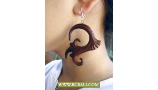 Hooked Wooden Piercings Tribal Hand Carvings 