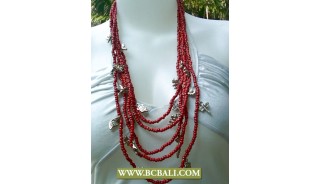 Charm Beaded Fashion Necklace Multi Strand