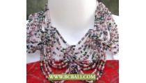 Chocker Necklaces Multi Seeds Beading Fashion