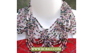 Chocker Necklaces Multi Seeds Beading Fashion