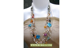Glass Beaded Multi Layers Necklace Fashion