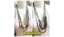 Bali Multi Strand Necklaces Shells Stones