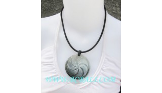 Bali Carved Seashell Necklace Pendants