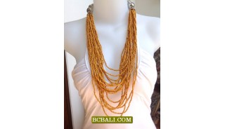 Bali Multi Strand Seeds Beading Necklace for Ladies