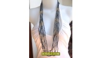 Multi Strand Beads Necklaces Long