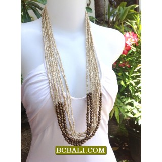 Beading Sequins Necklaces Multi Strand Wood