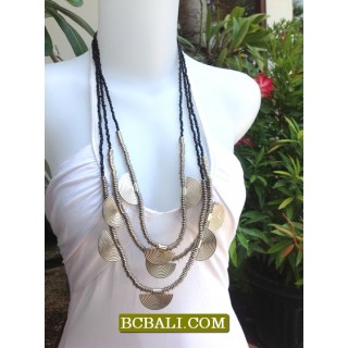 Beads Necklaces Charm Multi Strand Long Seed