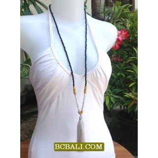 Tassel Pendant Necklaces Beads Handmade