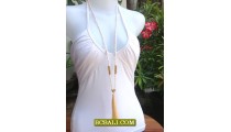 Rope Pendant Tassel Necklaces Strand Long Bead