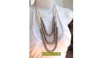 Ladies Necklaces Triple Charming Steels