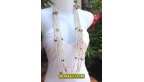 Long Seeds Bead Necklace Shell Charm Ladies