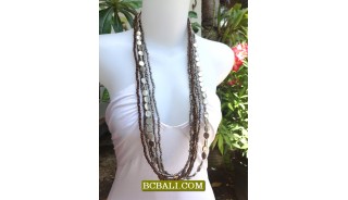 Long Strand Beaded Necklace Charm Design Bali Stylist