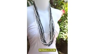 Long Strand Beading Necklace Multi Ready Stock