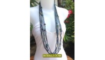 Multi Rope Long Seeds Bead Necklace Fashion