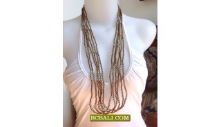 Necklaces Golden Beads Fashion Multi Seeds