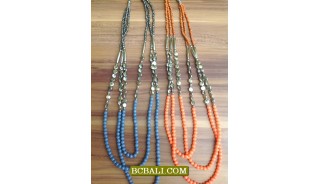 Necklaces-Triangle Stone Beads Triple Seed Fashion
