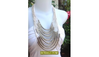 String Rope Necklaces Fashion Steels Beads